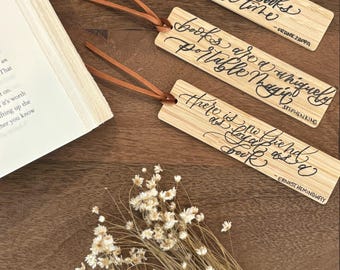 Calligraphy inked handwritten bookmarks