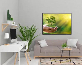 Hand Plant Printable Wall Prints, Modern Minimalist,Wall Hanging,Elegant wall art,Digital Download,Art Prints,Office Decor,Instant Download