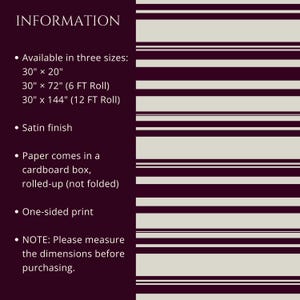 Carta da regalo a righe bordeaux, elegante rotolo di carta da regalo, carta da regalo per le feste, carta da regalo per compleanni, scrapbooking, carta natalizia