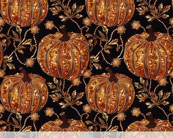 3d Elegant Pumpkin Seamless Pattern, Faux Sequin Fabric Design, Dark Cottagecore, Autumn Sublimation Print, Halloween Crafts, Baroque Fall