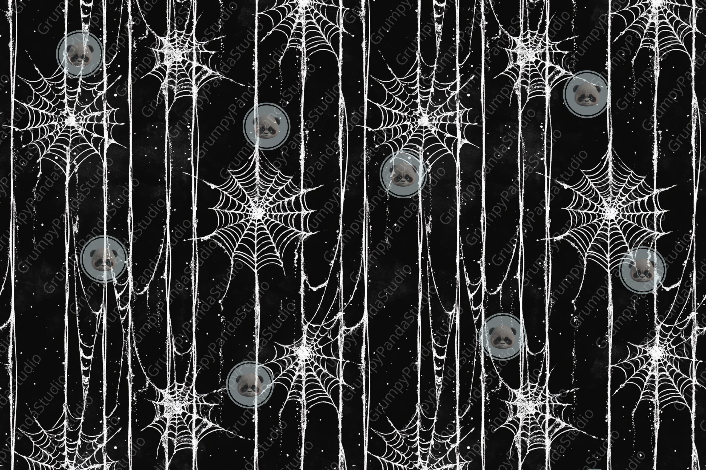 Gothic Halloween Spiderweb Digital Paper, Cobweb Seamless Pattern for ...