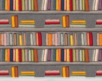 3d Bookshelf Faux Embroidery Seamless Pattern, Bookish Digital Paper, Minimalist Sublimation Design, Reader Scrapbook File, Book Lover Gift