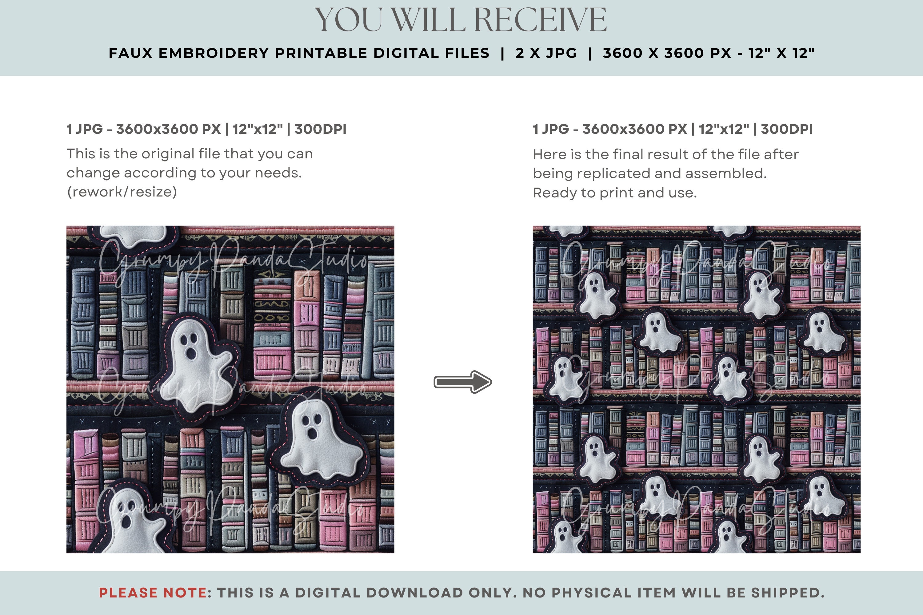 3d Haunted Library Seamless Pattern, Spooky Ghostly Season, Faux ...