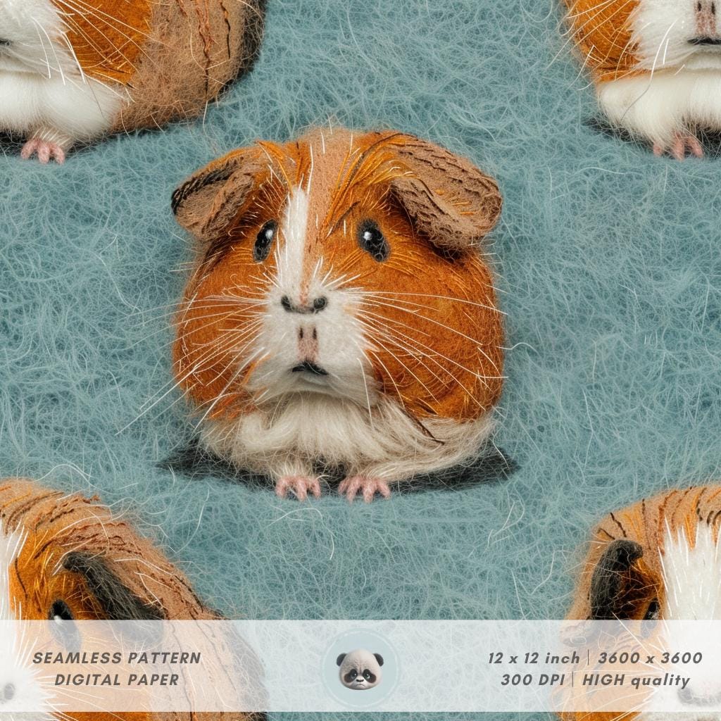 3d Cute Guinea Pig Seamless Pattern, Animal Print, Junk Journal Crafts,  Sublimation Surface Design, Digital Paper, Lovely Pet Owner Gift, image size:1024x1024