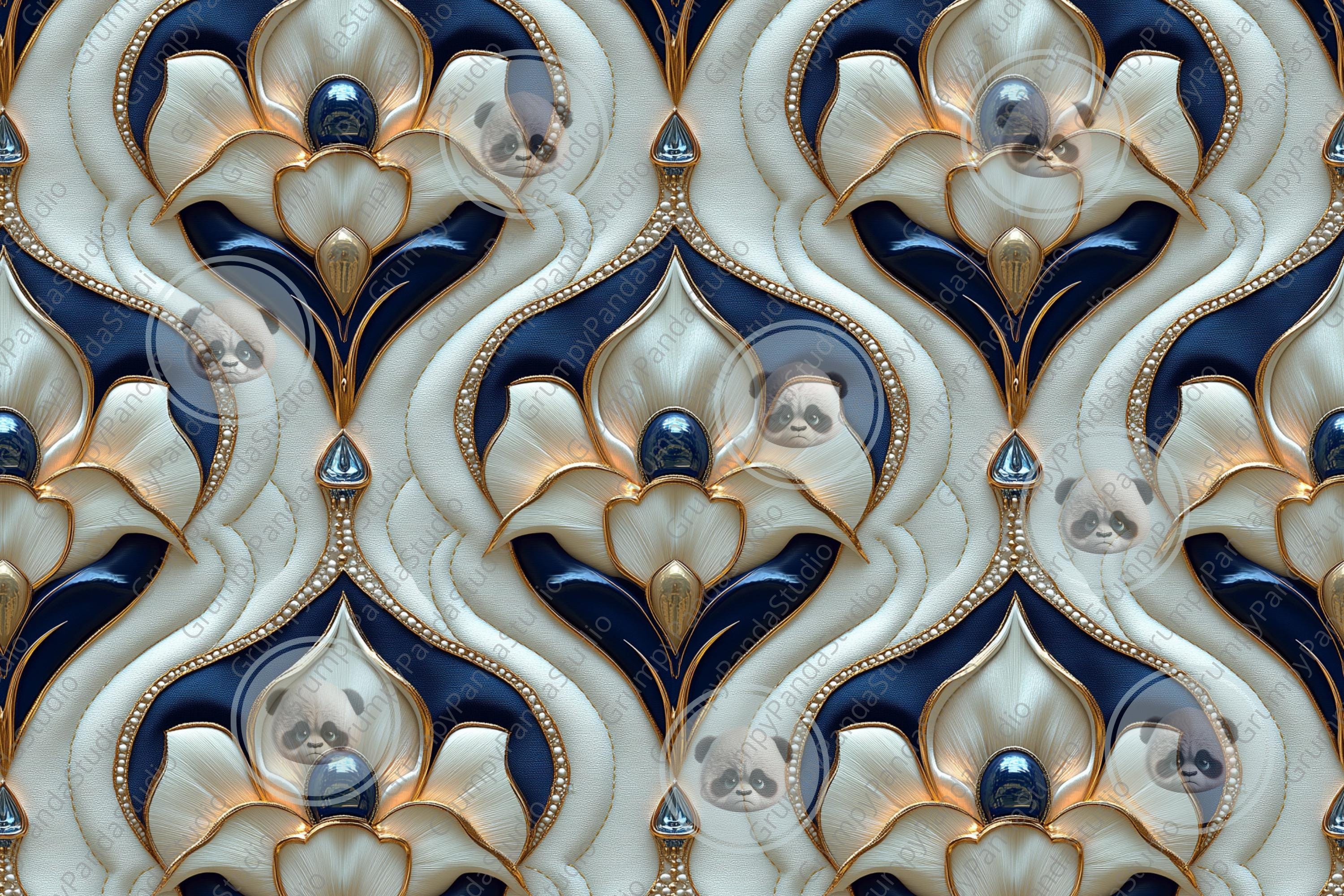 Stream Line Wallpaper Pattern 3d Floral Art Deco Print, Streamline Moderne Seamless Pattern, Faux ...