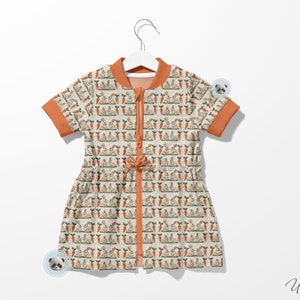 Carrot Rabbit Bunny Pattern Print Dress