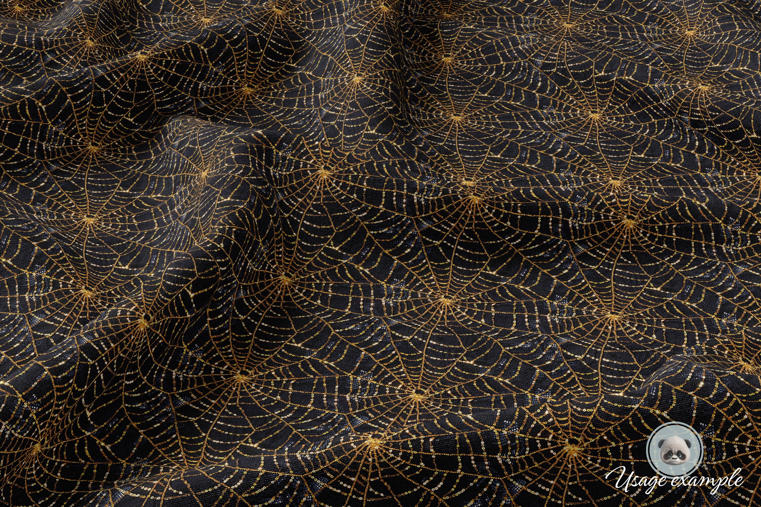 3d Faux Sequins Spider Web Seamless Pattern, Gothic Halloween Digital ...