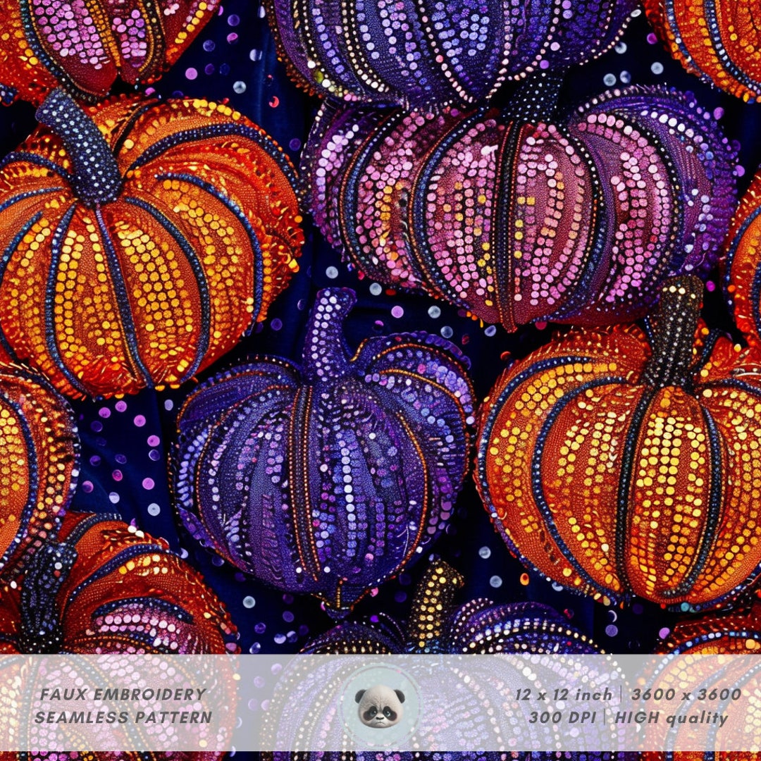 3d Halloween Glitter Pumpkins Seamless Pattern, Repeating File for ...