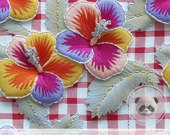 3d buntes Hibiskus-rotes Gingham-nahtloses Muster, tropisches Blumen-Digital-Papier für Sommer-Sammelalbum, Picknick lädt ein, Maximalist-Handwerk ein