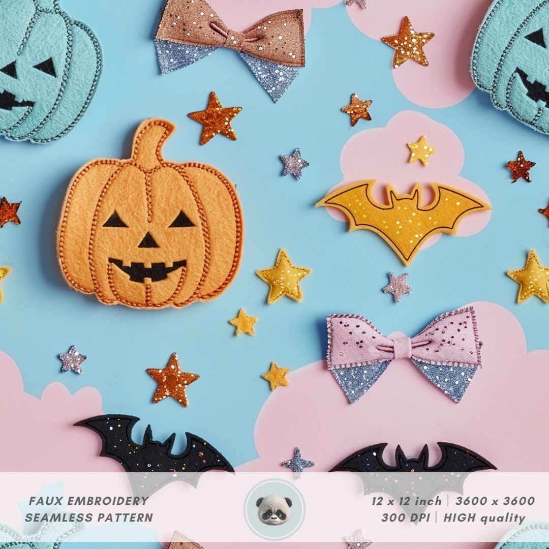 3d Coquette Halloween Pumpkins Seamless Pattern, Repeating File for ...