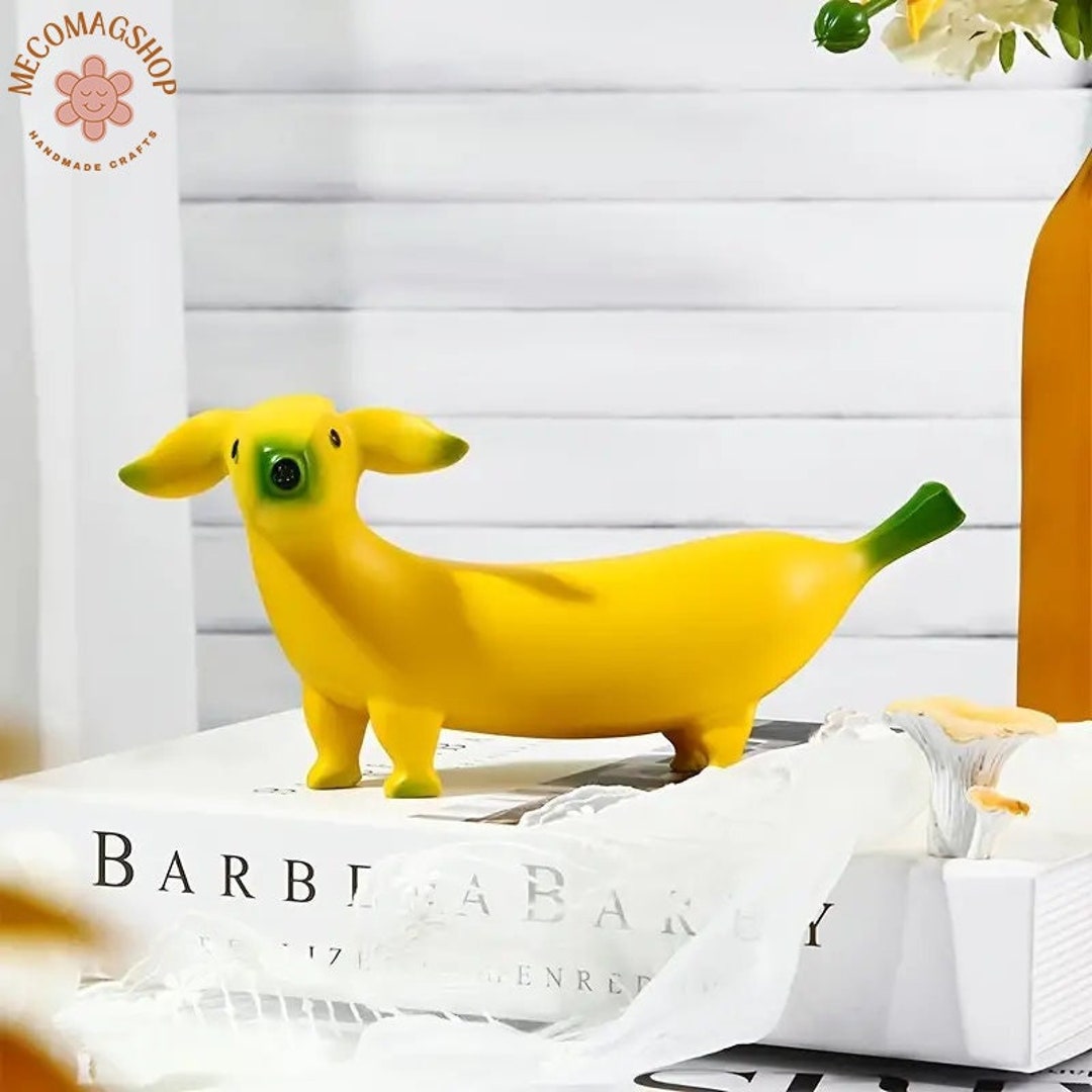 Cute Banana Dog Garden Statues Banana Dog Sculpture Funny Etsy