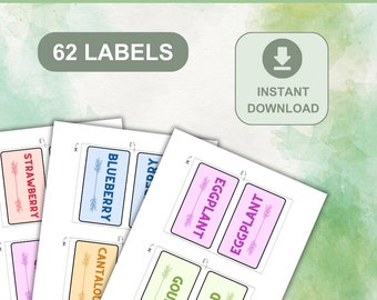 Printable Garden Plant Labels: 62 Herb, Vegetable & Fruit Tags (Digital Download)
