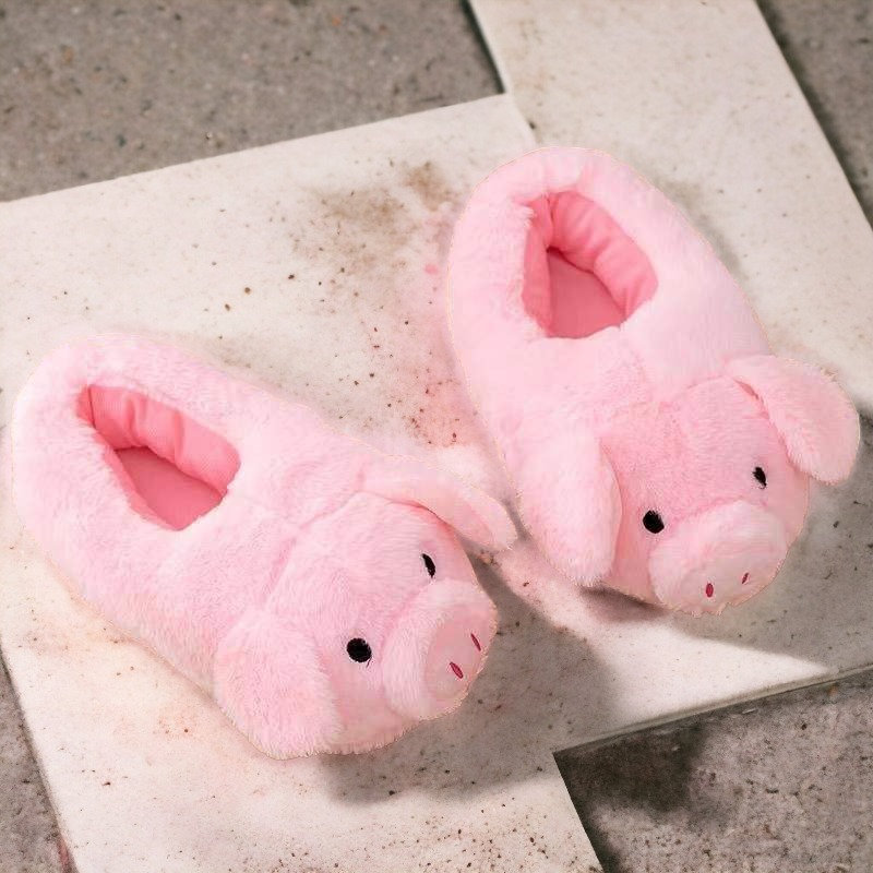 Kawaii Piglet Fluffy Slippers