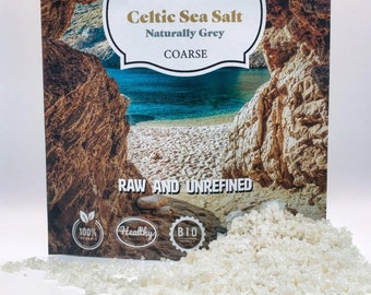 Organic Celtic Sea Salt, Naturally Grey, Raw, Unrefined Coarse Salt