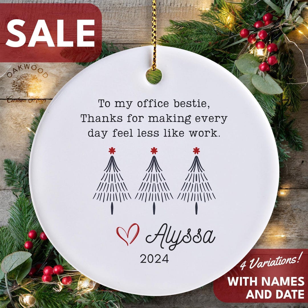 Personalized Work Personalized Work Bestie Ornament, Coworker Christmas Gift ...