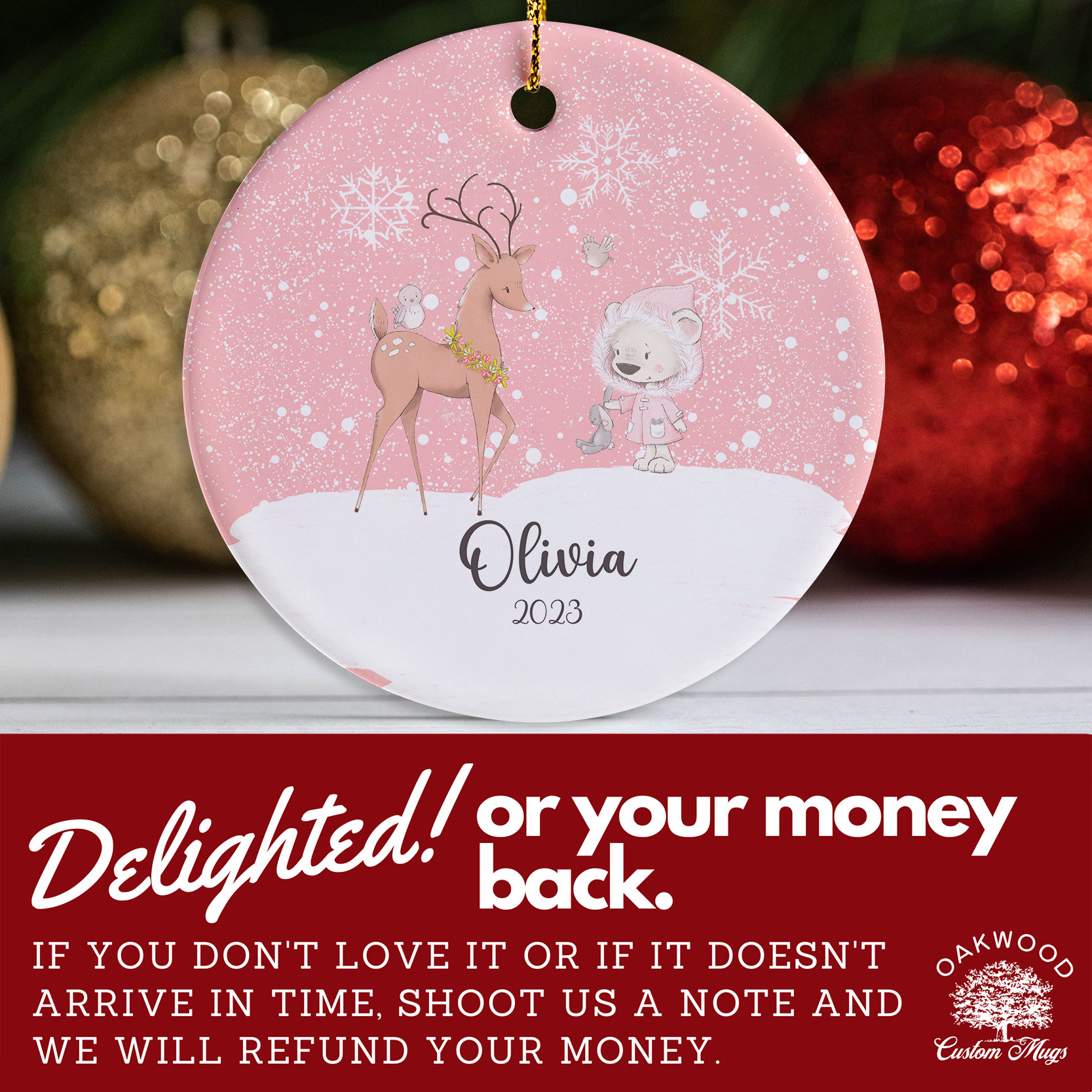 Personalized Girl Name Ornament 2023, Baby Girl Ornament, Child Name Ornament, Girls Christmas