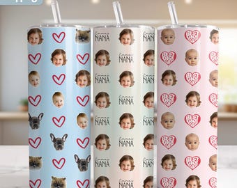 Personalized Photo Tumbler, Face Tumbler, Custom Photo Cup Gift for Mom, Gift for Grandma, Nana Gift for Gigi, Baby Face Mothers Day Tumbler