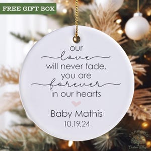 Personalized Baby Memorial Ornament, Miscarriage Christmas Ornament, Stillbirth Ornament, Infant Loss, Baby Loss Keepsake