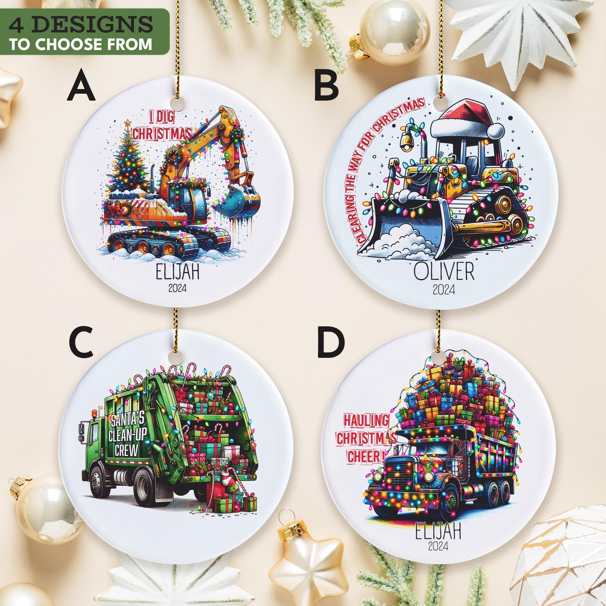 Personalized Excavator Christmas Ornament, Custom Excavator Ornament