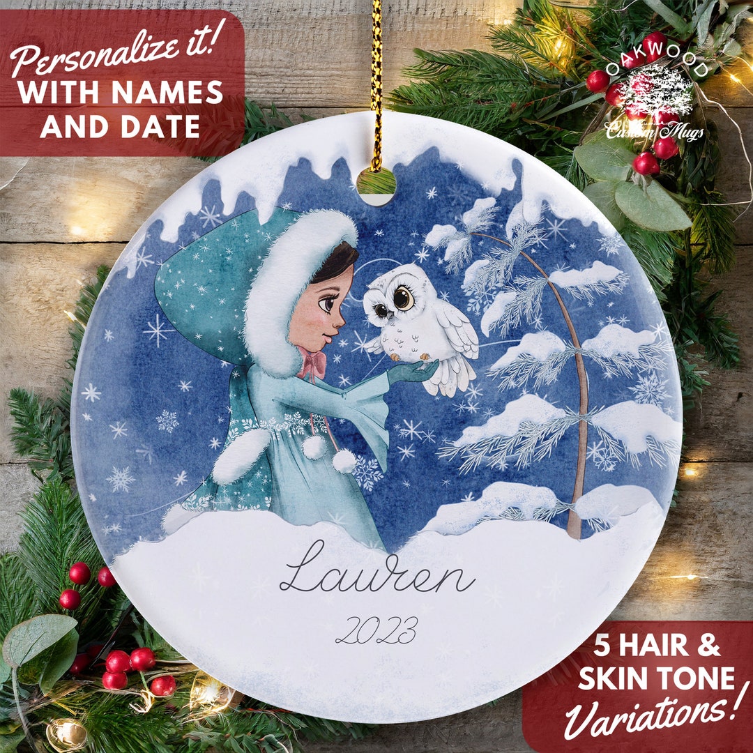 Girls Christmas Ornament Personalized 2023, Princess Christmas Ornament