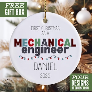 Personalized Mechanical Engineer Christmas Ornament 2025, First Christmas as a Mechanical Engineer Ornament, Custom Engineer Graduation Gift