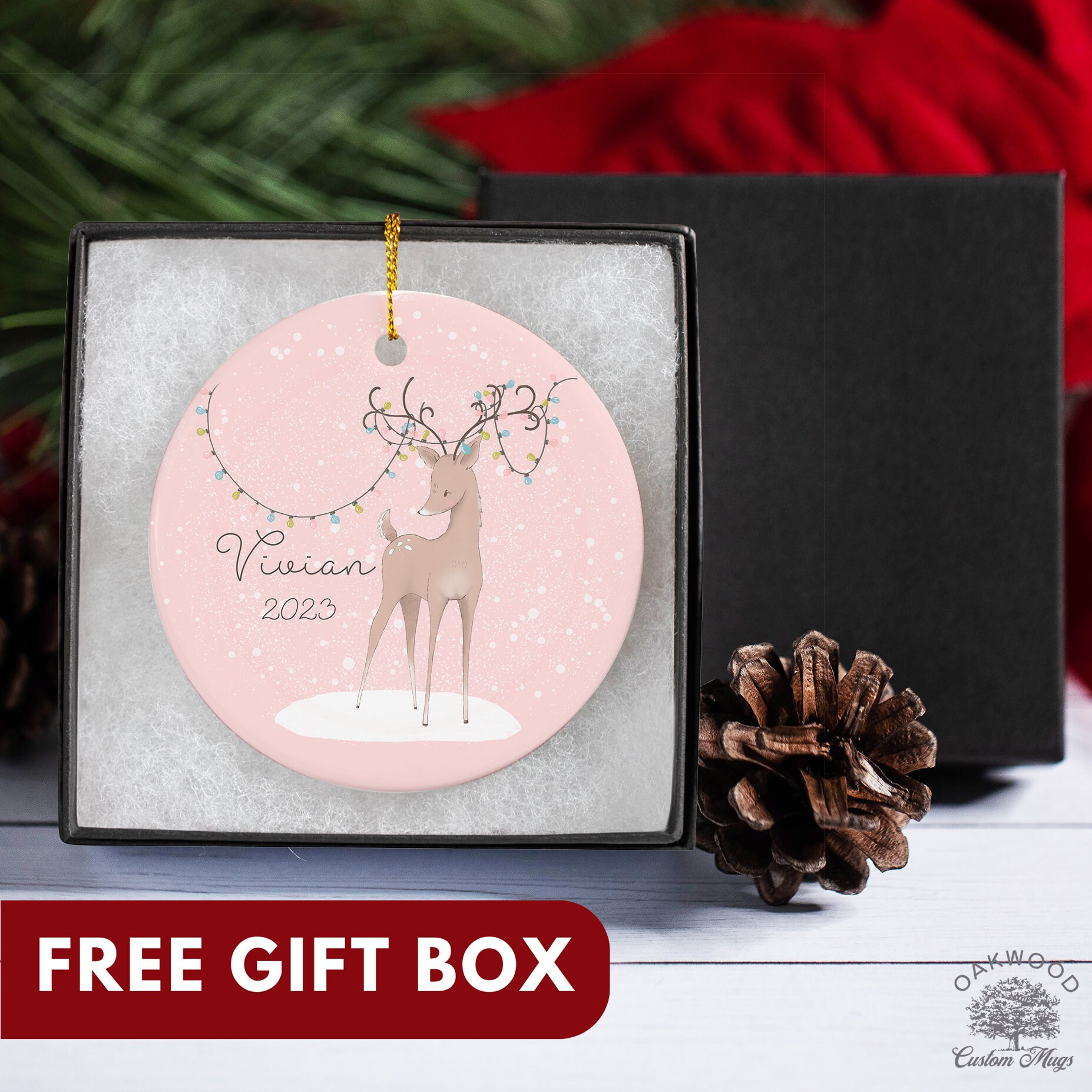 Personalized Girls Christmas Ornament 2023, Custom Child Name Ornament