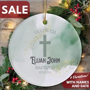 Personalized Dedication Ornament Boy 2025, Personalized Baptism Ornament, Baptized Ornament for Boy, Christening Custom God Bless Keepsake