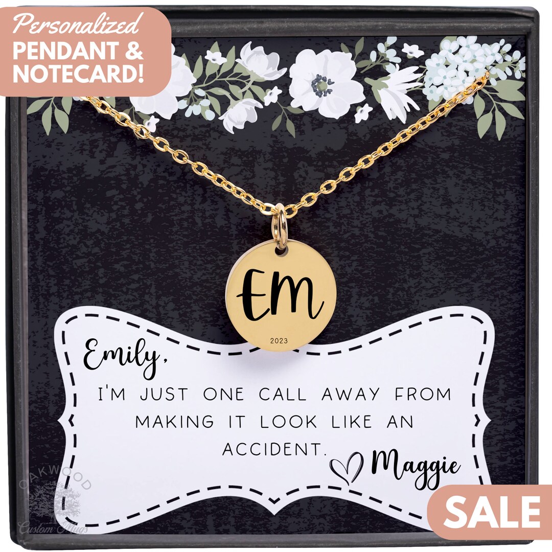 Personalized Funny Best Friend Gift. Ladies Necklace With Custom