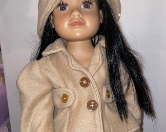 18” Tan Doll Flannel Jacket and Hat