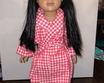 45 cm rot karierte Flanell Puppe Pyjamas Set