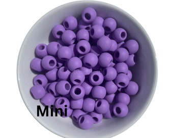 MINI - Silicone Rubber Hair Beads - 50 Beads - Medium Purple