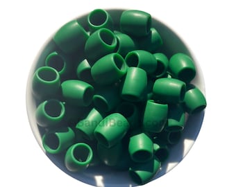 Silicone Rubber Hair Beads - 25 Beads - Green