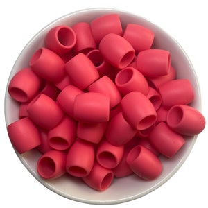 Silicone Rubber Hair Beads 25 Beads Barb Pink image 1