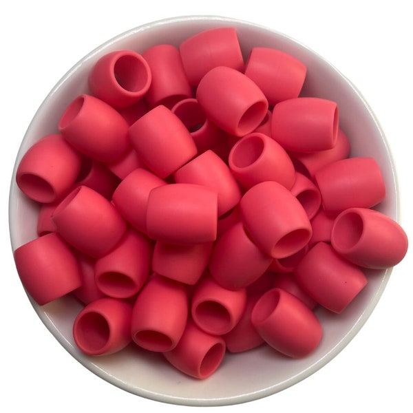 Silicone Rubber Hair Beads - 25 Beads - Barb Pink