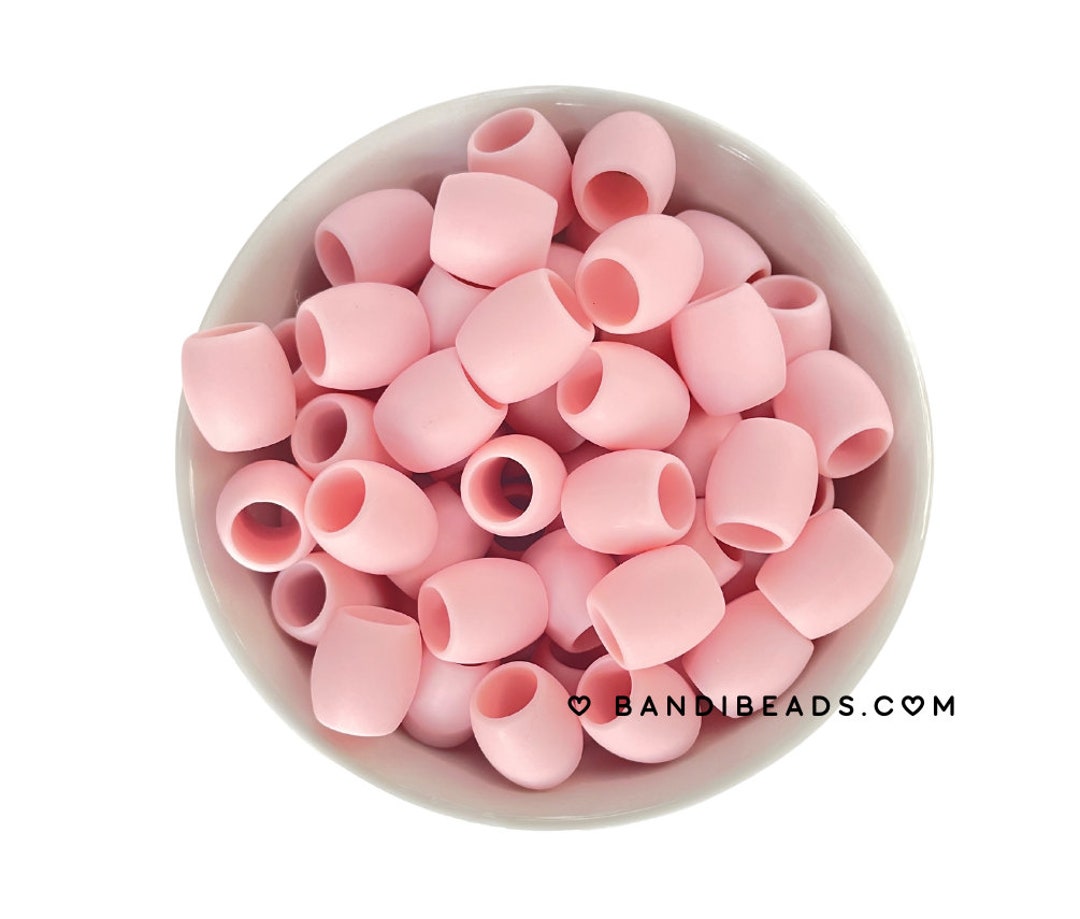 Silicone Rubber Hair Beads 25 Beads Quartz Pink Etsy