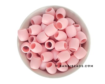 Silicone Rubber Hair Beads - 25 Beads - Quartz Pink