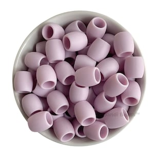 Silicone Rubber Hair Beads - 25 Beads - Light Purple