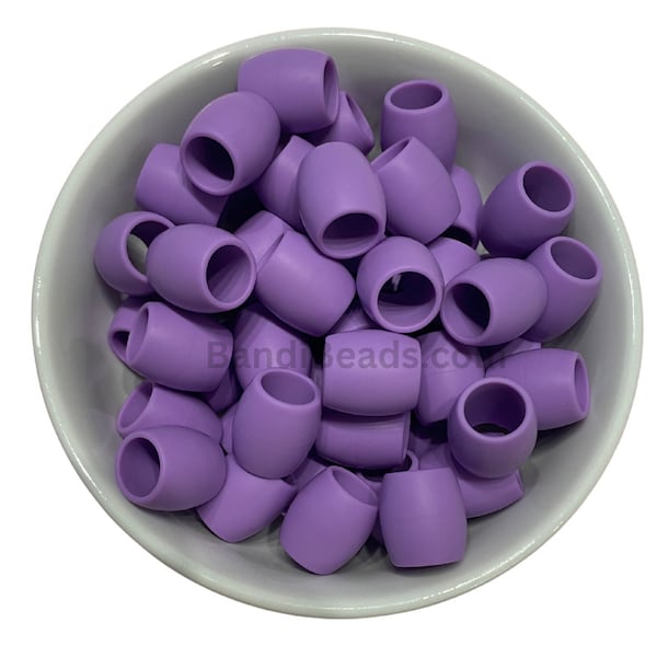Silicone Rubber Hair Beads - 25 Beads - Medium Purple