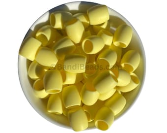 Silicone Rubber Hair Beads - 25 Beads - Yellow