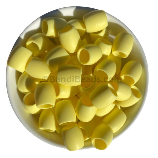 Silicone Rubber Hair Beads - 25 Beads - Yellow