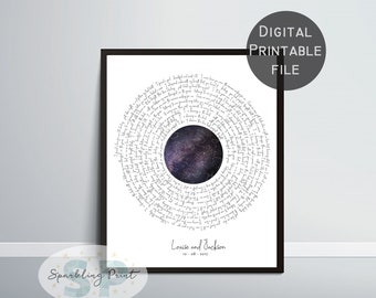 Custom Star Map Print, Personalized Starry Sky, Custom Vinyl wall Art, Anniversary Gift, Wedding Gift, Personalized Vinyl, Valentine's Gift