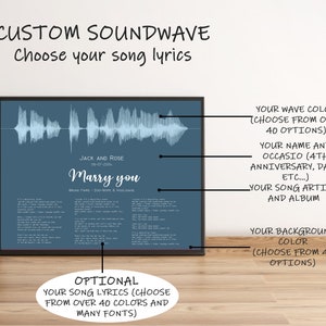 Custom Sound Wave Art Print, Personalized wall Art,Personalized Voice Valentine&#39;s Gift, Mother&#39;s day, Father&#39;s Day Anniversary, Wedding Gift