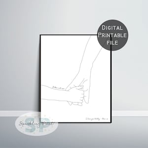 Benutzerdefinierte Vatertagsgeschenk, Hände halten Druck, personalisierte Vater Wandkunst, Mama Mama Mama Papa Papa Geschenk Kind Kind Kinder Sohn Tochter