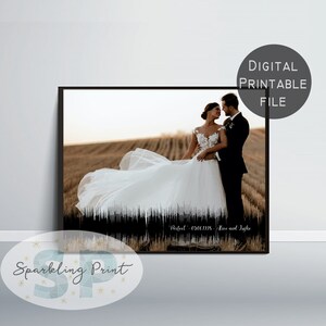 Custom Wedding Soundwave Print, Personalized Soundwave, Custom Song, Anniversary Wall Art, Wedding Gift, Valentine&#39;s Gift,Wedding Song,Photo