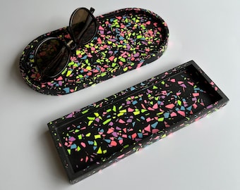 NEON TERRAZZO Trinket Tray- Home decor - Perfect for the office, your keys, bathroom and skincare or make up.