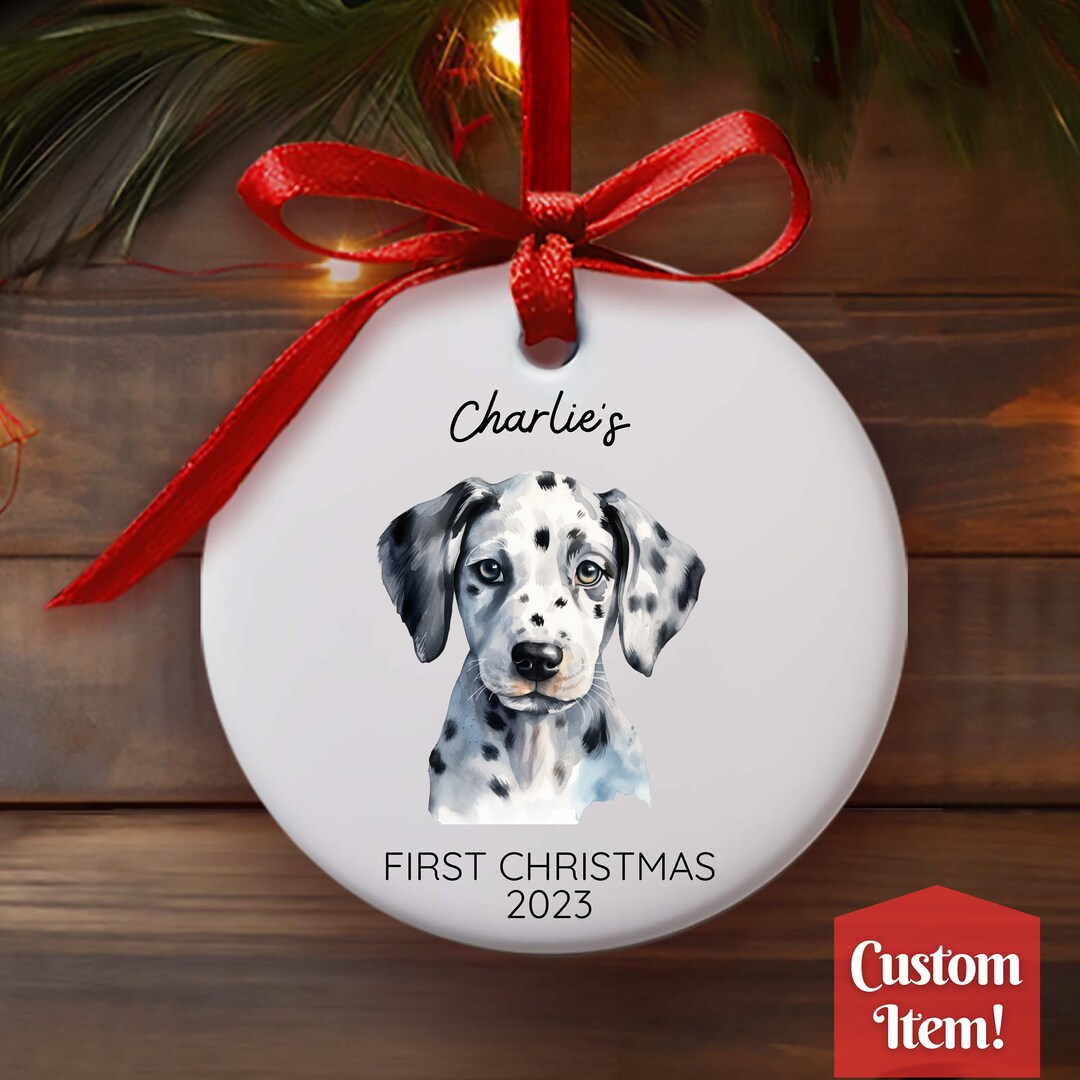 Custom Dogs First Christmas Ornament, 2024 Dalmatian Puppy First