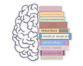 Nursing Books and Brains Sticker For Nursing School Nursing Students, Back To School, Future Nurse, Professional Nurse, Nursing Textbooks