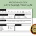Microbiology Study Notes Template | Nursing Students | Science Major ...