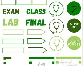 Digitale Krankenpflege Aufkleber, Krankenpflege Klasse Aufkleber, Etiketten, Krankenpflege Stethoskop, iPad, GoodNotes, Krankenpflege Student Geschenk, Krankenschwester Planner Sticker