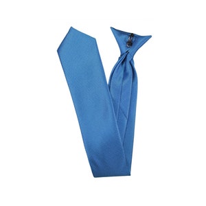Blue Eyelet Pattern Clip-on Tie | Blue Pre-tied Necktie - Father&#39;s Day Gift